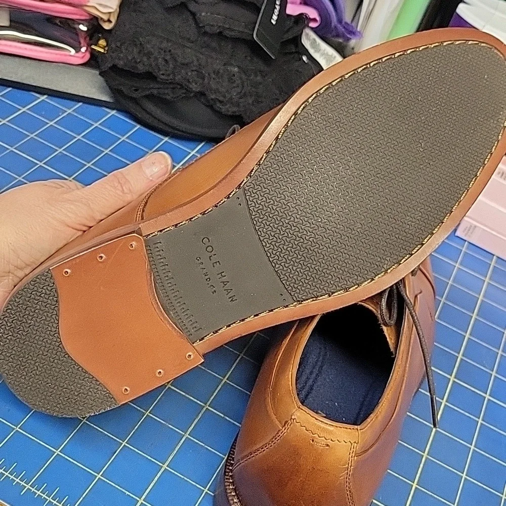 Cole Haan Men's Tan Leather Derby Shoes Size 10M Pre-Loved